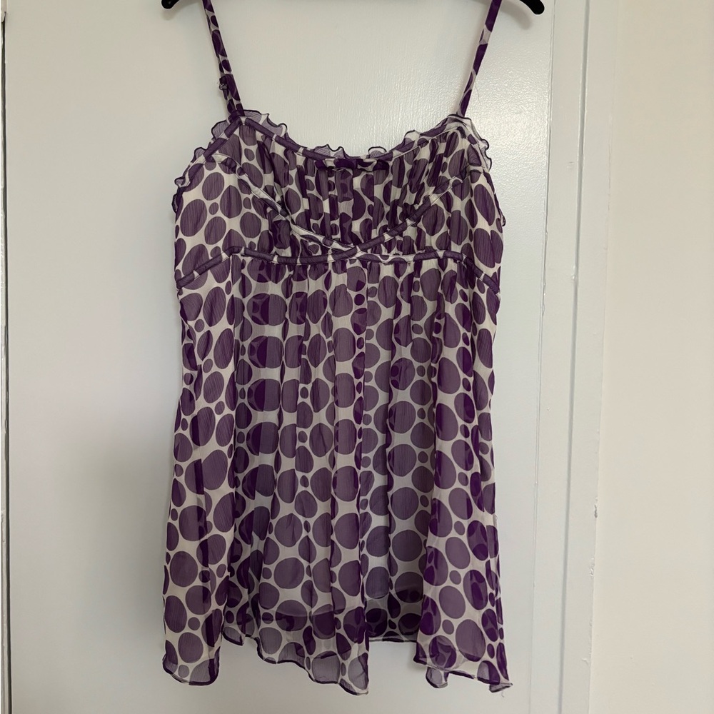 silk polka dot tank top